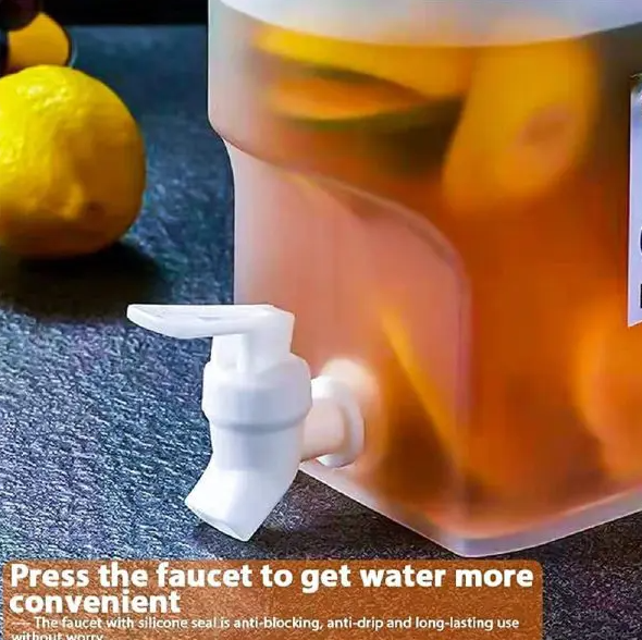3L Refrigerator Water Jug with Faucet – Plastic Juice & Cold Drink Dispenser